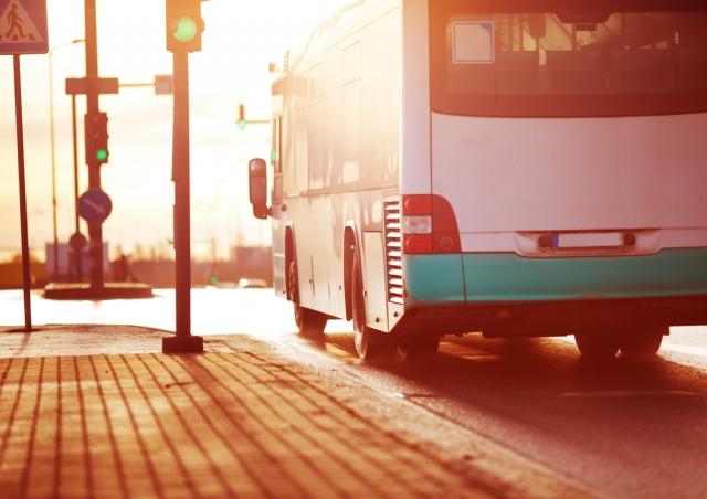 bus driving on the street