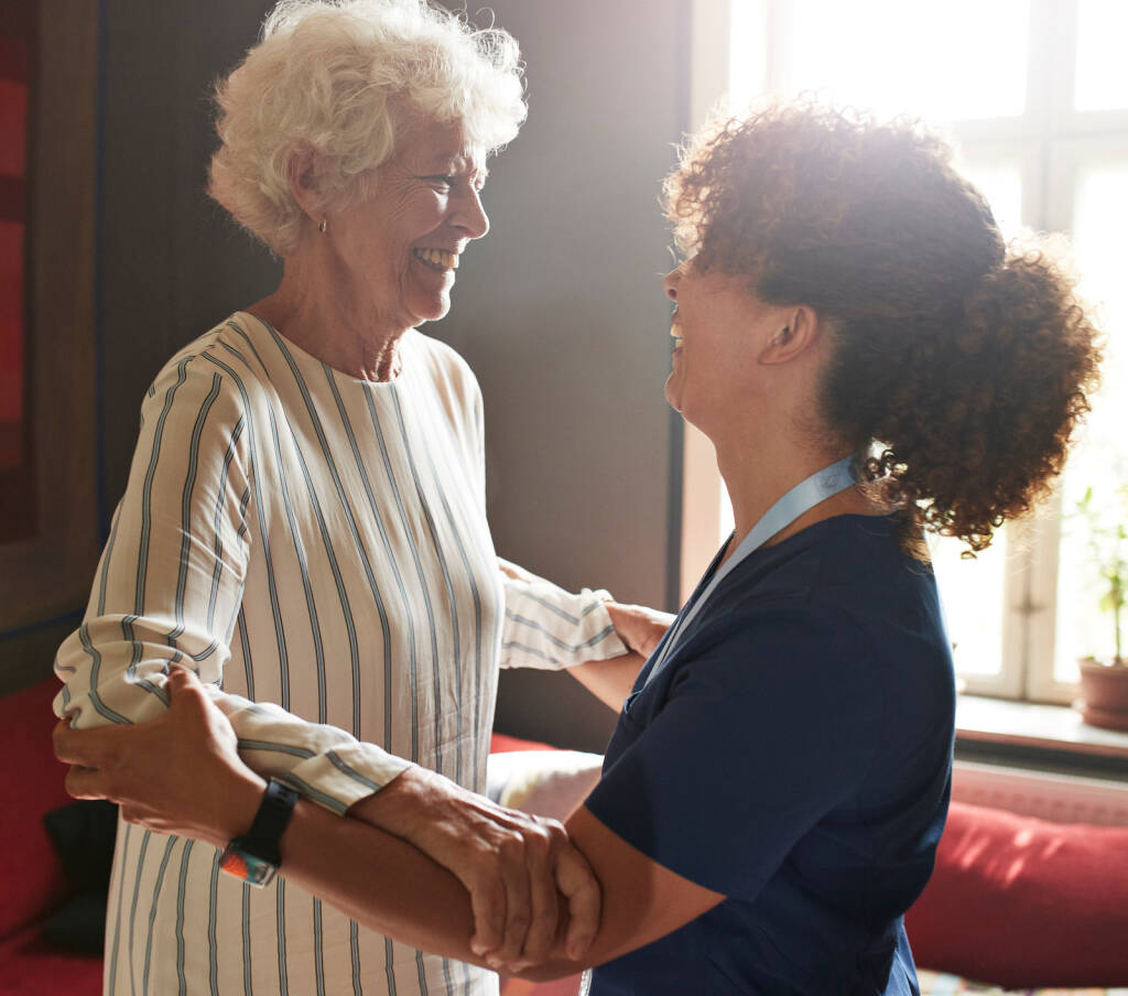 caregiver assisting a member